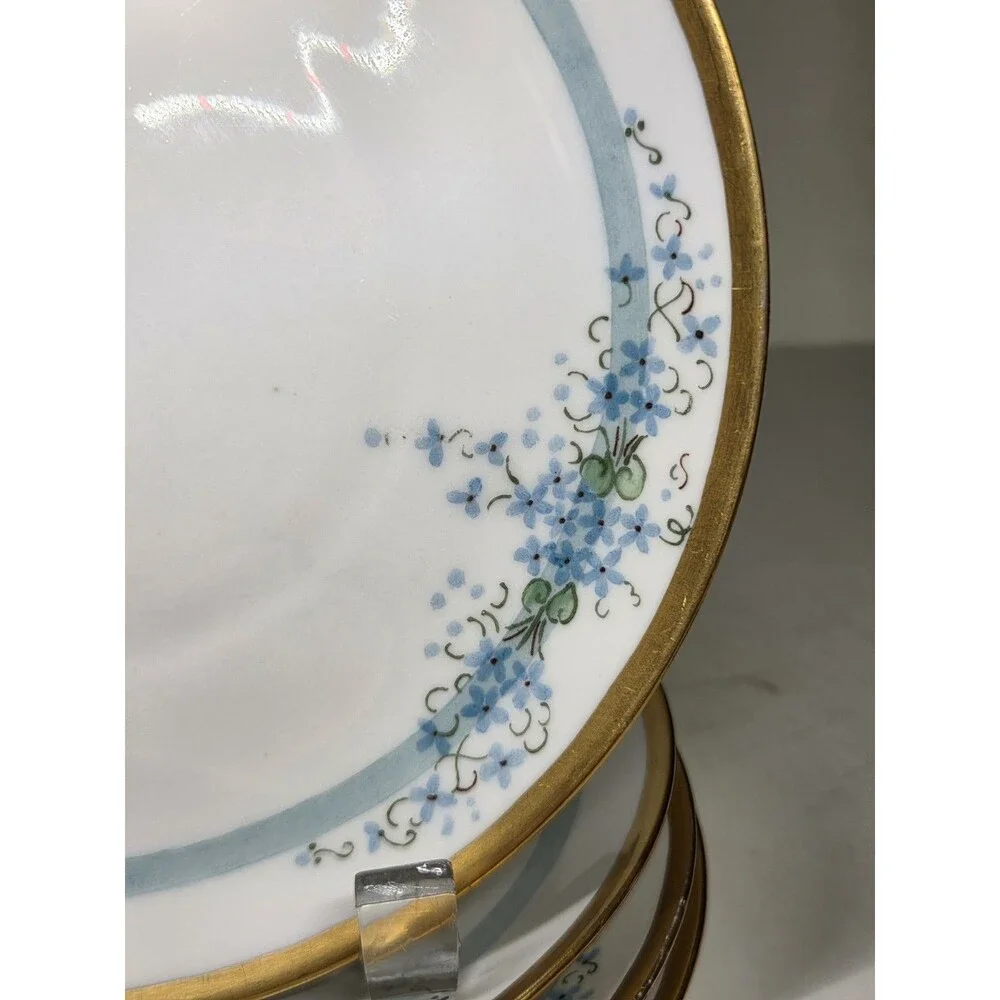 Set Of 4 Antique KPM Salad Plates Hand Painted 8